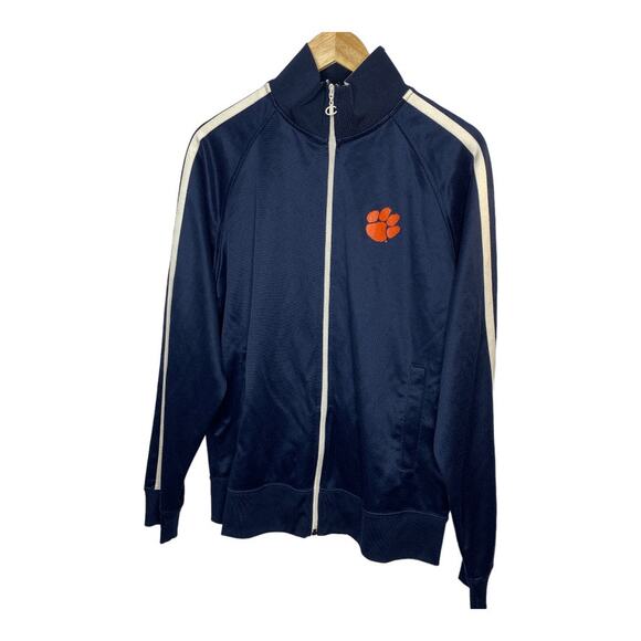 Champion Athletic CLEMSON TIGERS Full Zip Navy Blue Track Jacket Men's Large - Picture 1 of 11